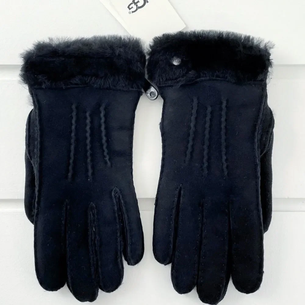 UGG Classic Tasman Shearling Gloves In Black New With Tags Size Small
